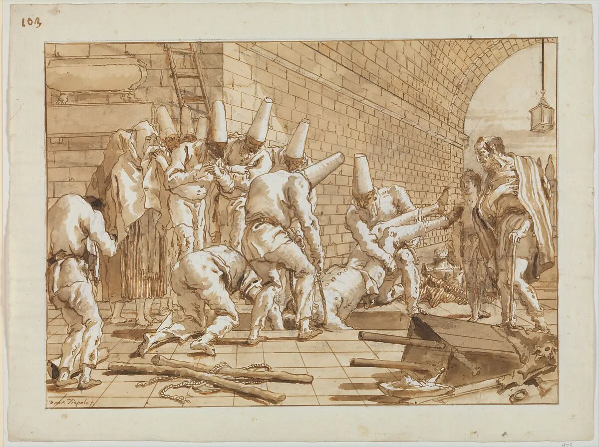 The Burial of Punchinello — Giovanni Domenico Tiepolo