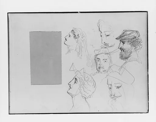 Heads (from Switzerland 1870 Sketchbook)