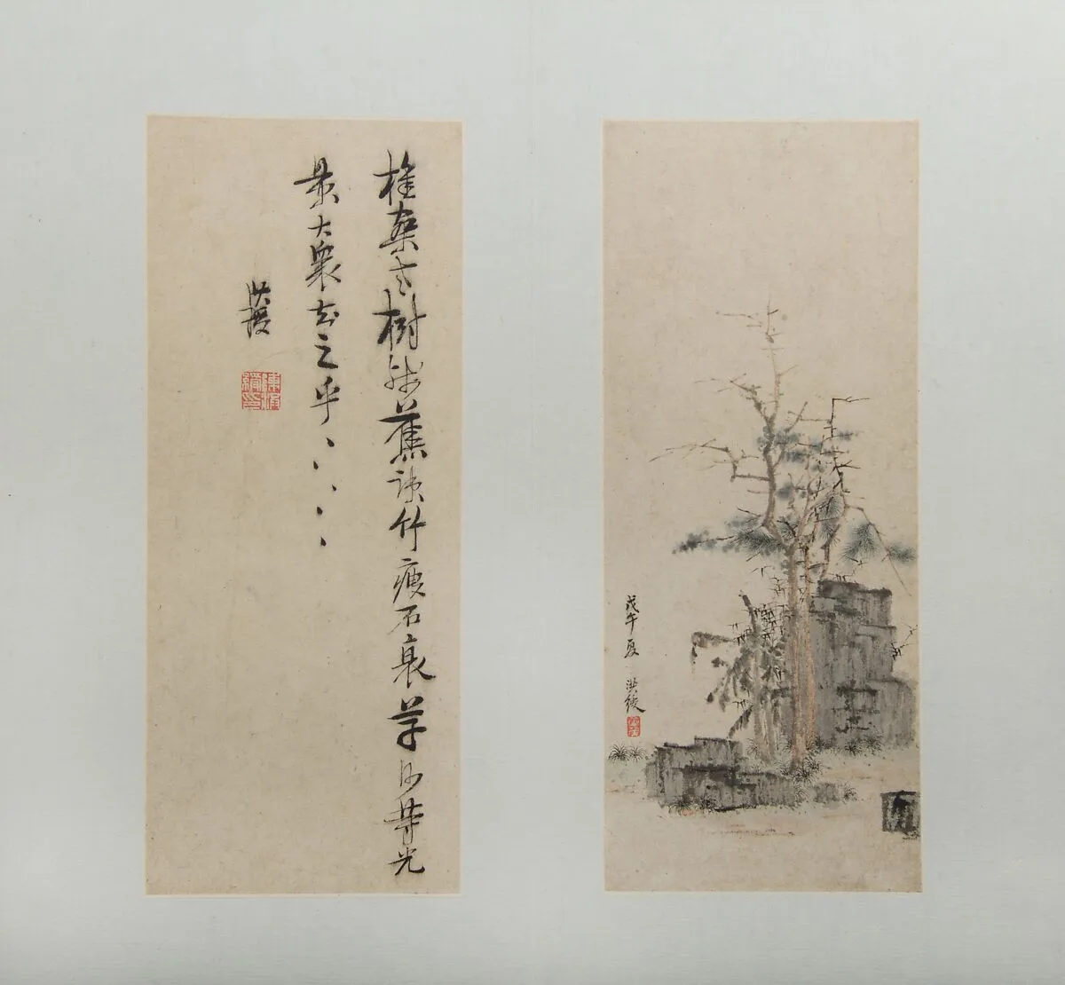 明/清 陳洪綬 山水人物花卉圖 冊|Landscapes, Figures, and Flowers — Chen Hongshou