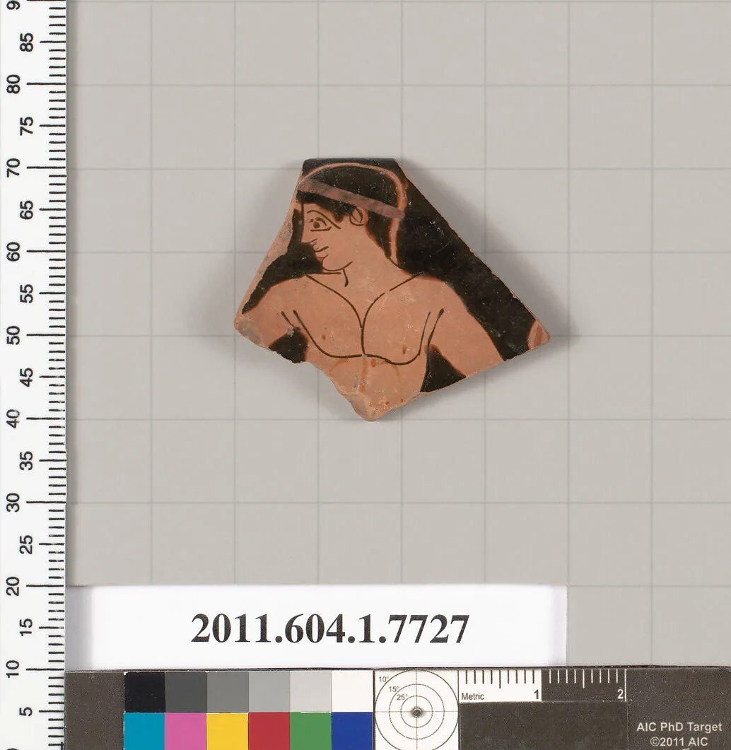 Terracotta rim fragment of a kylix (drinking cup) — Orleans Painter