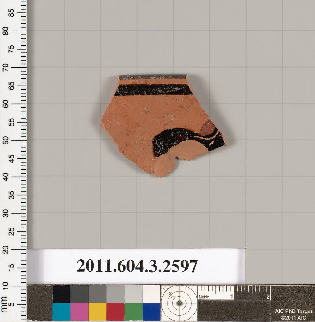 Terracotta rim fragment of a kylix (drinking cup) — Unknown