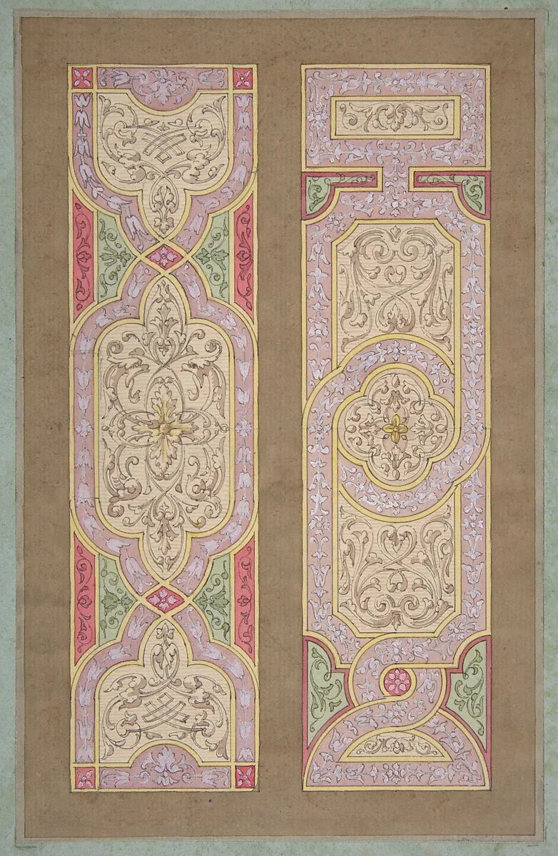 Designs for two panels painted in rinceaux — Jules-Edmond-Charles Lachaise|Eugène-Pierre Gourdet