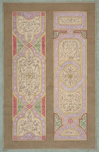 Designs for two panels painted in rinceaux