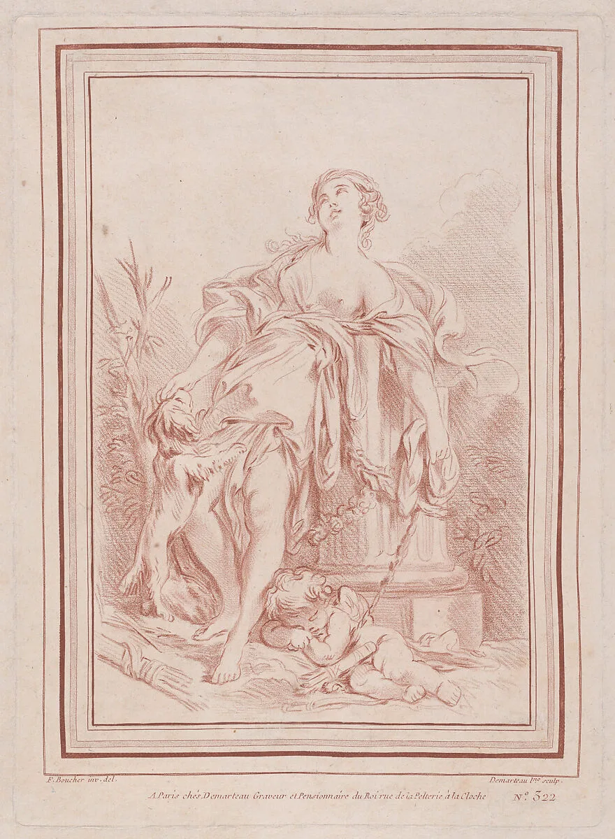 L'Amour enchaîné par l'Amitié — Gilles Demarteau|François Boucher