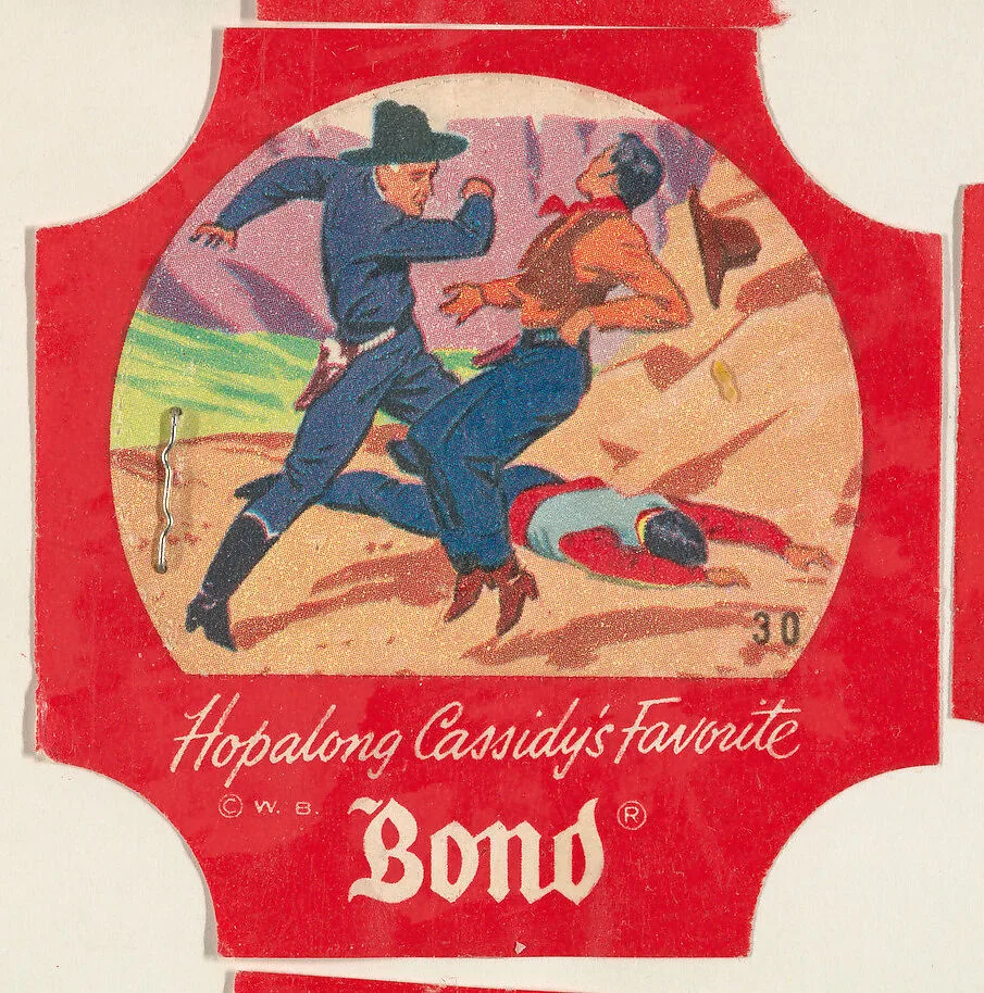 No. 30, from the Hopalong Cassidy bread labels series (D290-8) issued by Bond Bread — Warner Bros|Bond Bread