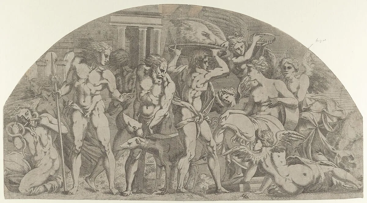 Meleager Bringing the Boar's Head to Atalanta — Antonio Fantuzzi|Rosso Fiorentino