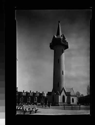 [Gothic Revival Watertower, Roxbury or Dorchester, Massachusetts]