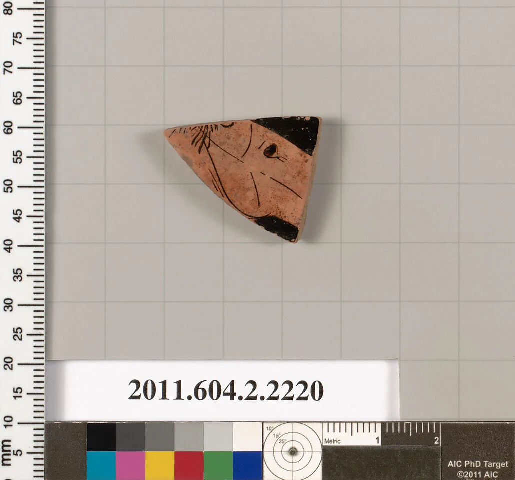 Terracotta fragment of a pot; unglazed on the inside — Unknown