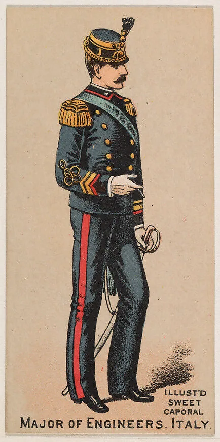 Major of Engineers, Italy, from the Military Series (N224) issued by Kinney Tobacco Company to promote Sweet Caporal Cigarettes — Kinney Brothers Tobacco Company