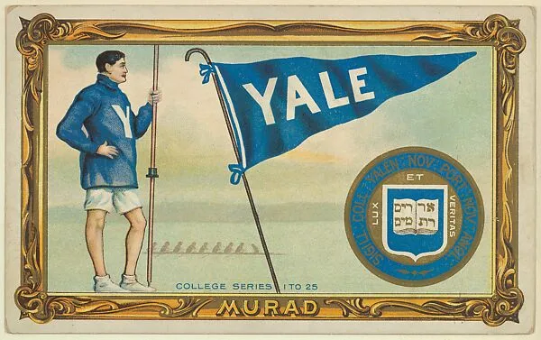 Yale, version one, part of the College Series cabinet cards (T6) — Murad Cigarettes