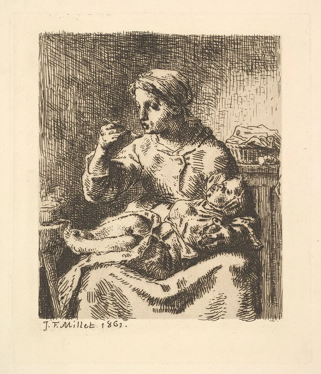 Cooling the Porridge — Jean-François Millet
