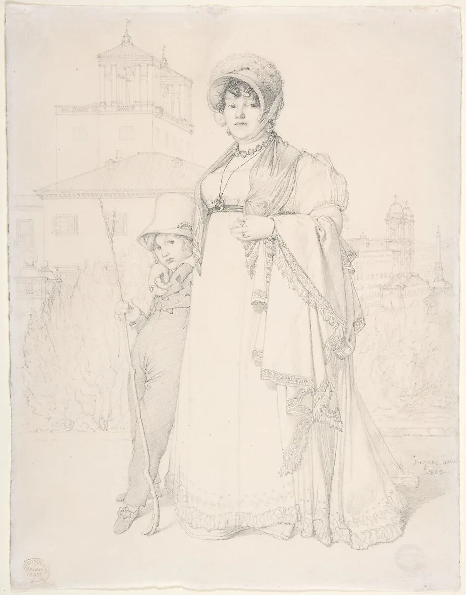 Madame Guillaume Guillon Lethière, née Marie-Joseph-Honorée Vanzenne, and her son Lucien Lethière — Jean Auguste Dominique Ingres