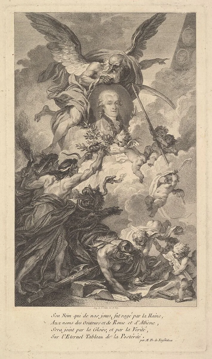 Portrait of Simon-Nicolas-Henri Linguet — Augustin de Saint-Aubin