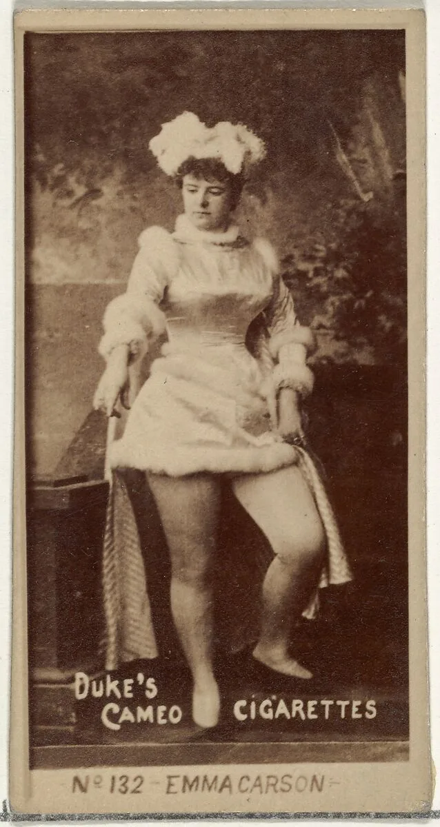 Card Number 132, Emma Carson, from the Actors and Actresses series (N145-4) issued by Duke Sons & Co. to promote Cameo Cigarettes — W. Duke, Sons & Co.