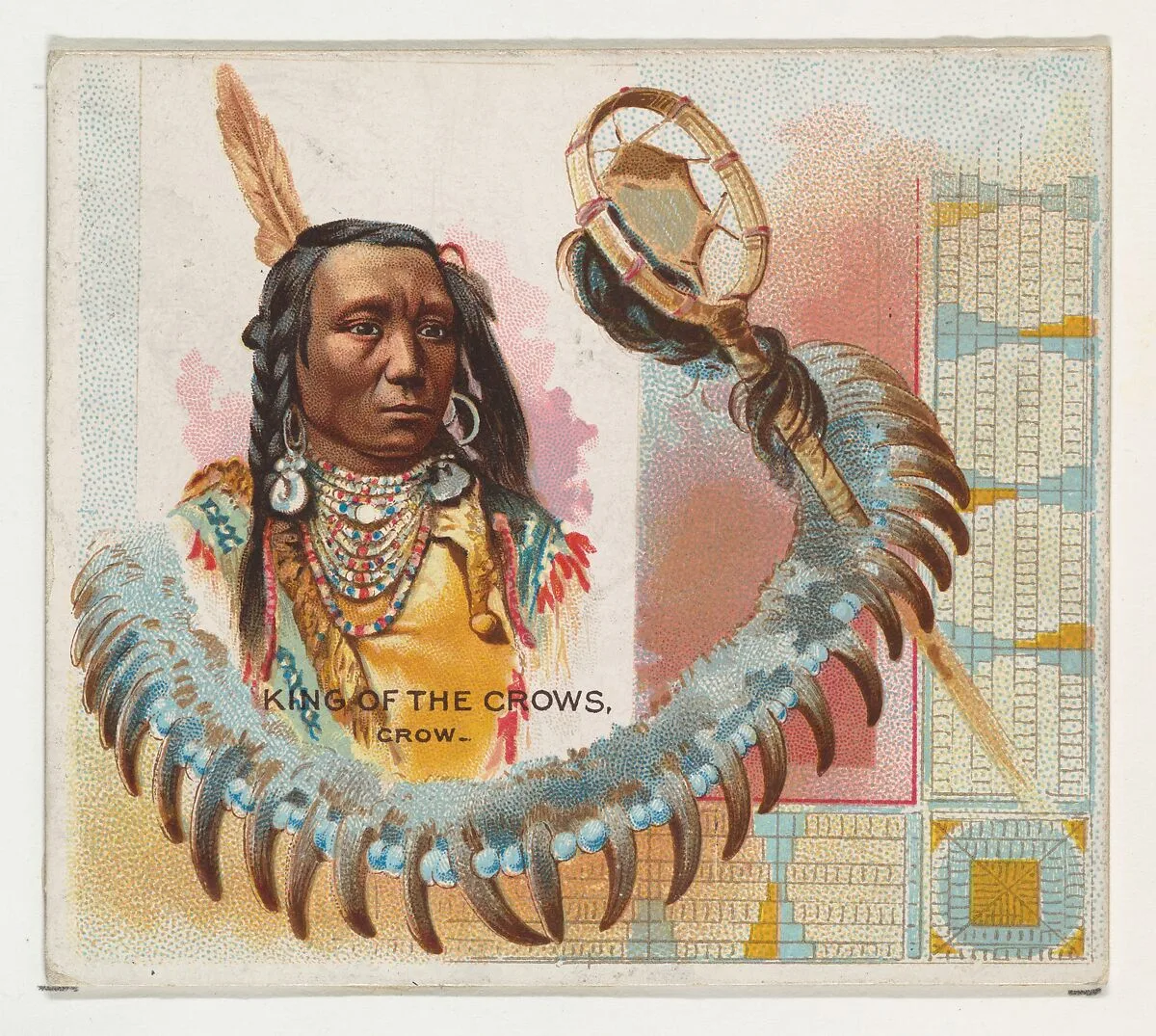 King of the Crows, Crow, from the American Indian Chiefs series (N36) for Allen & Ginter Cigarettes — Allen & Ginter