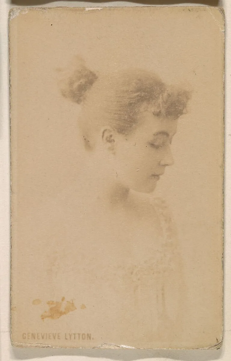 Genevieve Lytton, from the Actresses series (N246), Type 1, issued by Kinney Brothers to promote Sporting Extra Cigarettes — Kinney Brothers Tobacco Company