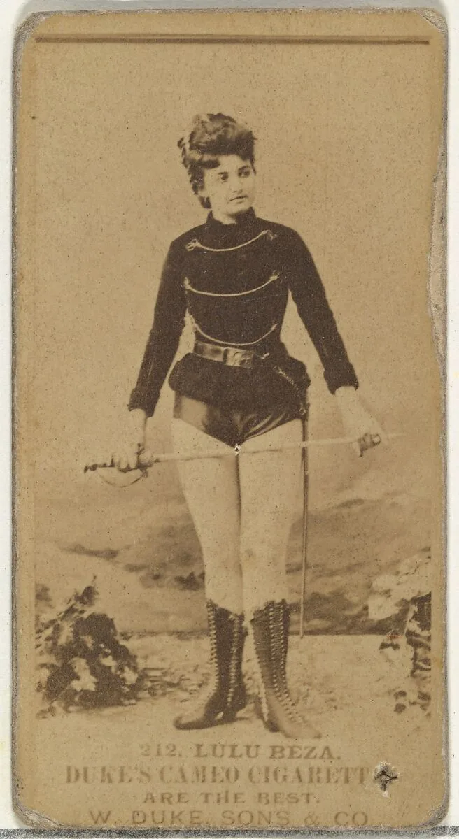 Card Number 212, Lulu Beza, from the Actors and Actresses series (N145-5) issued by Duke Sons & Co. to promote Cameo Cigarettes — W. Duke, Sons & Co.