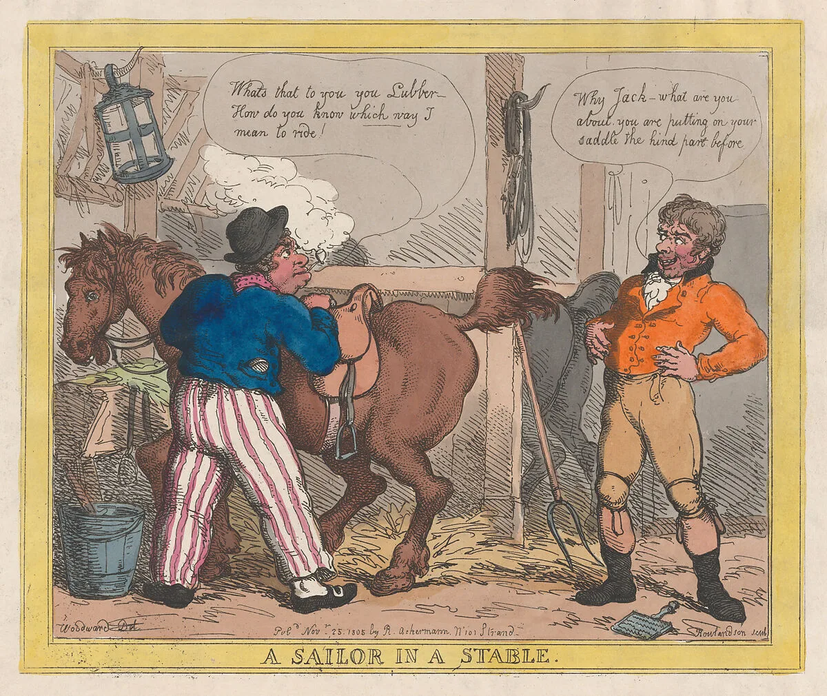 A Sailor in a Stable — George Murgatroyd Woodward|Thomas Rowlandson