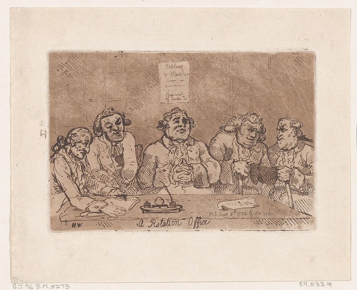 A Rotation Office — Thomas Rowlandson|Hannah Humphrey|Henry Wigstead
