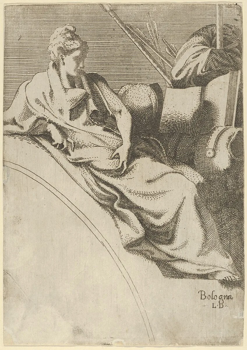 Athena, from "Twelve Muses and Goddesses" — Francesco Primaticcio|Léon Davent
