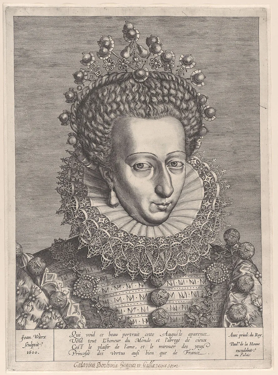 Portrait of Catherine de Bourbon — Jan (Johannes) Wierix|Paul de la Houve