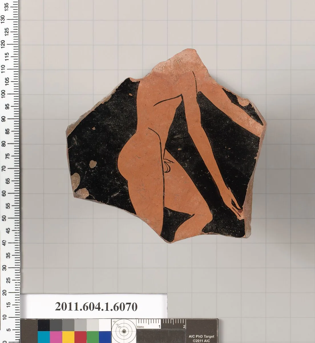 Terracotta fragment of a kylix (drinking cup) — Euergides Painter