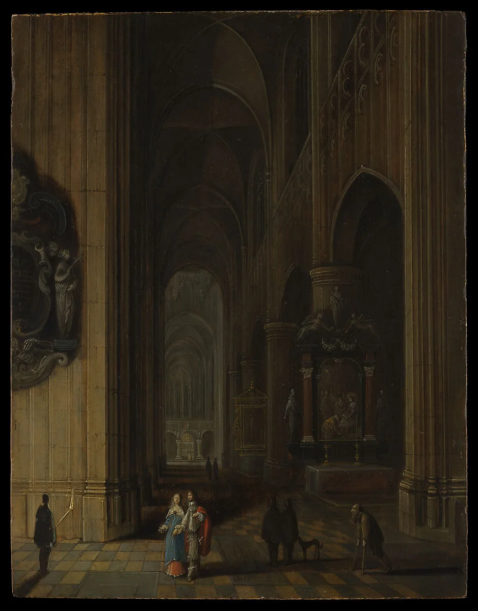 Interior of a Gothic Church at Night — Pieter Neeffs the Younger|Frans Francken III