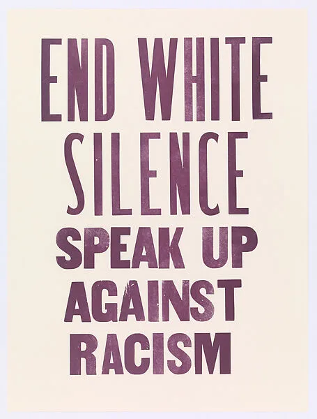 End White Silence Speak Up Against Racism — Elizabeth Castaldo|Center for Book Arts|Elizabeth Castaldo