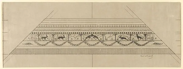 Stag and Flower Pattern Frame — Théodore Roussel