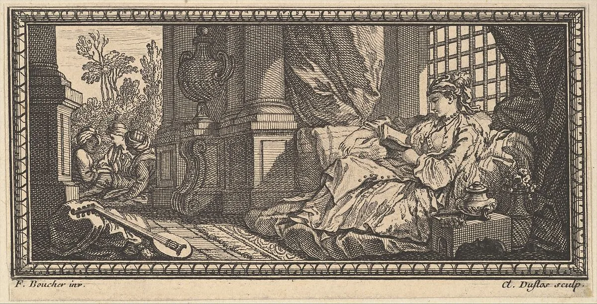 Sultana Reading in the Harem — Claude Augustin Duflos le Jeune|François Boucher