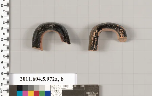 Terracotta fragments of kylikes (drinking cups)