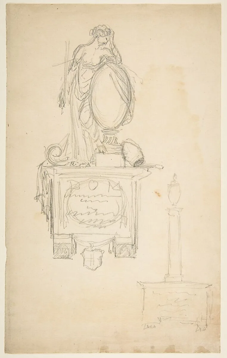 Design for a Sculpture or Monument — Anonymous, French, 19th century