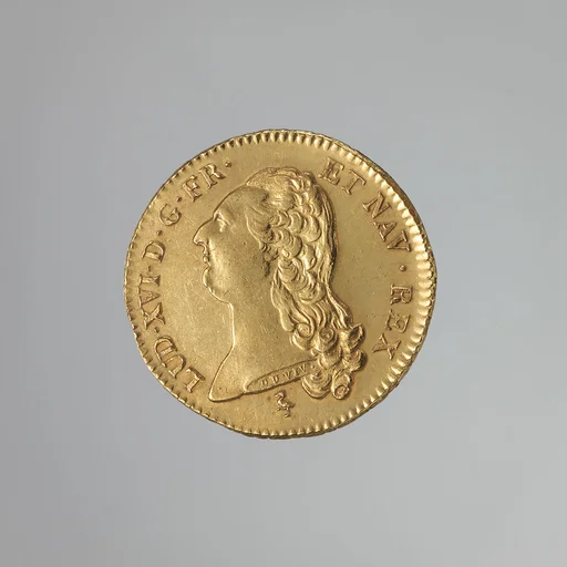 Double Louis d’or of Louis XVI of France (b. 1754-93; r. 1774–1792)