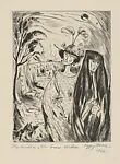 The Widow and the Grass Widow, frontispiece for Funerealities — Peggy Bacon|The Aldergate Press