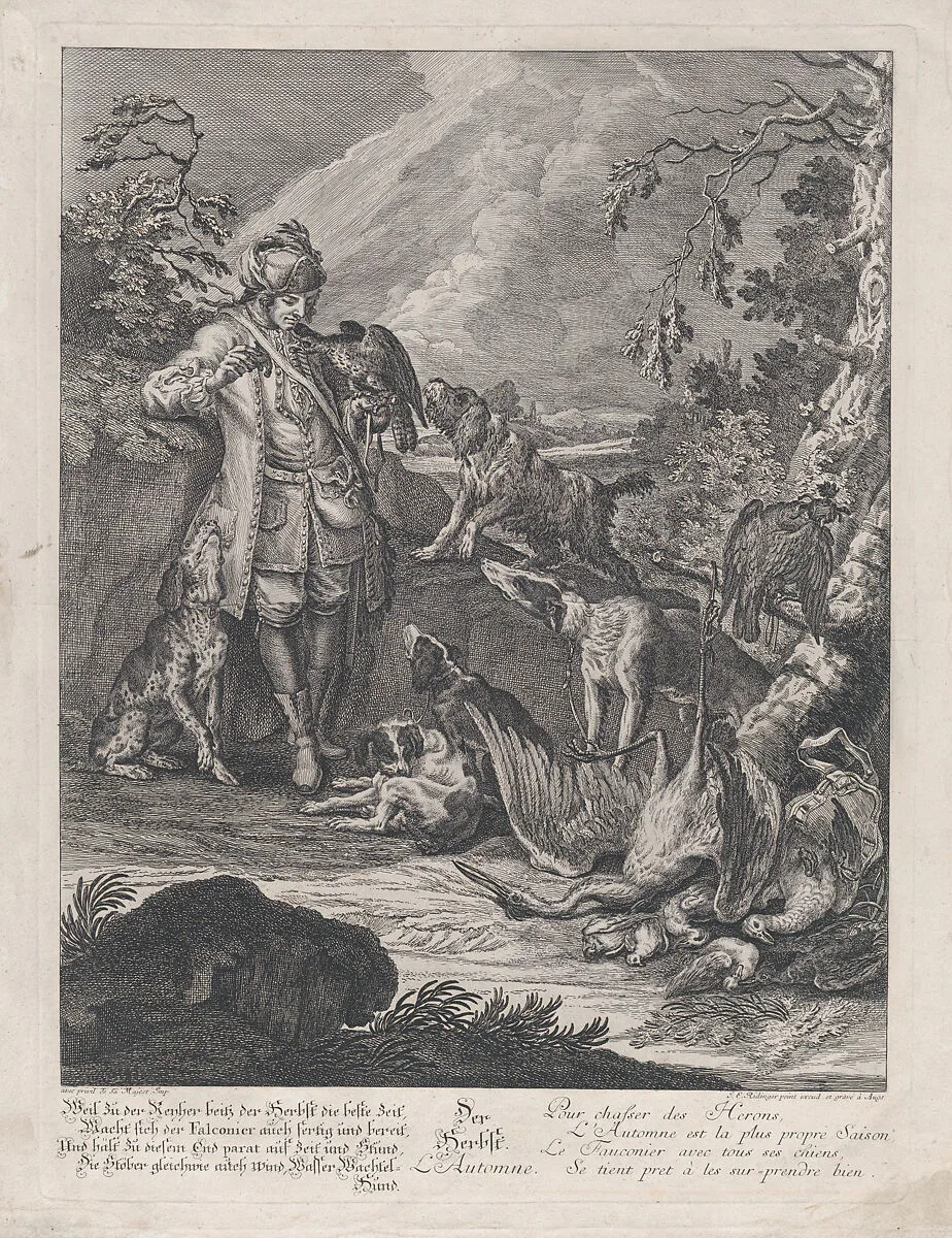 Autumn from the Dog's Four Seasons — Johann Elias Ridinger