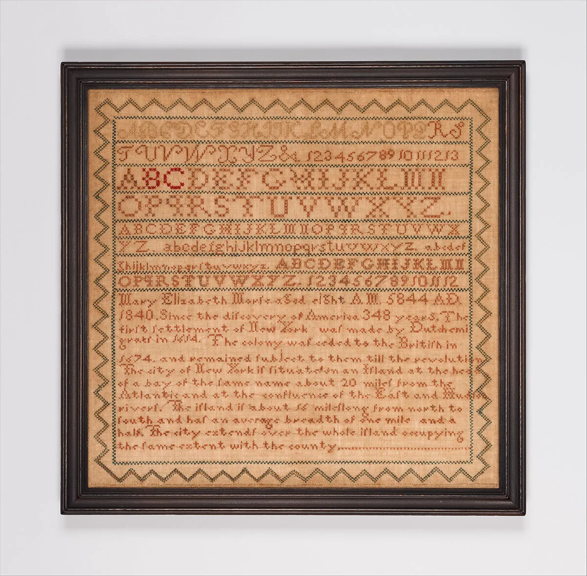 Sampler — Mary Elizabeth Morse