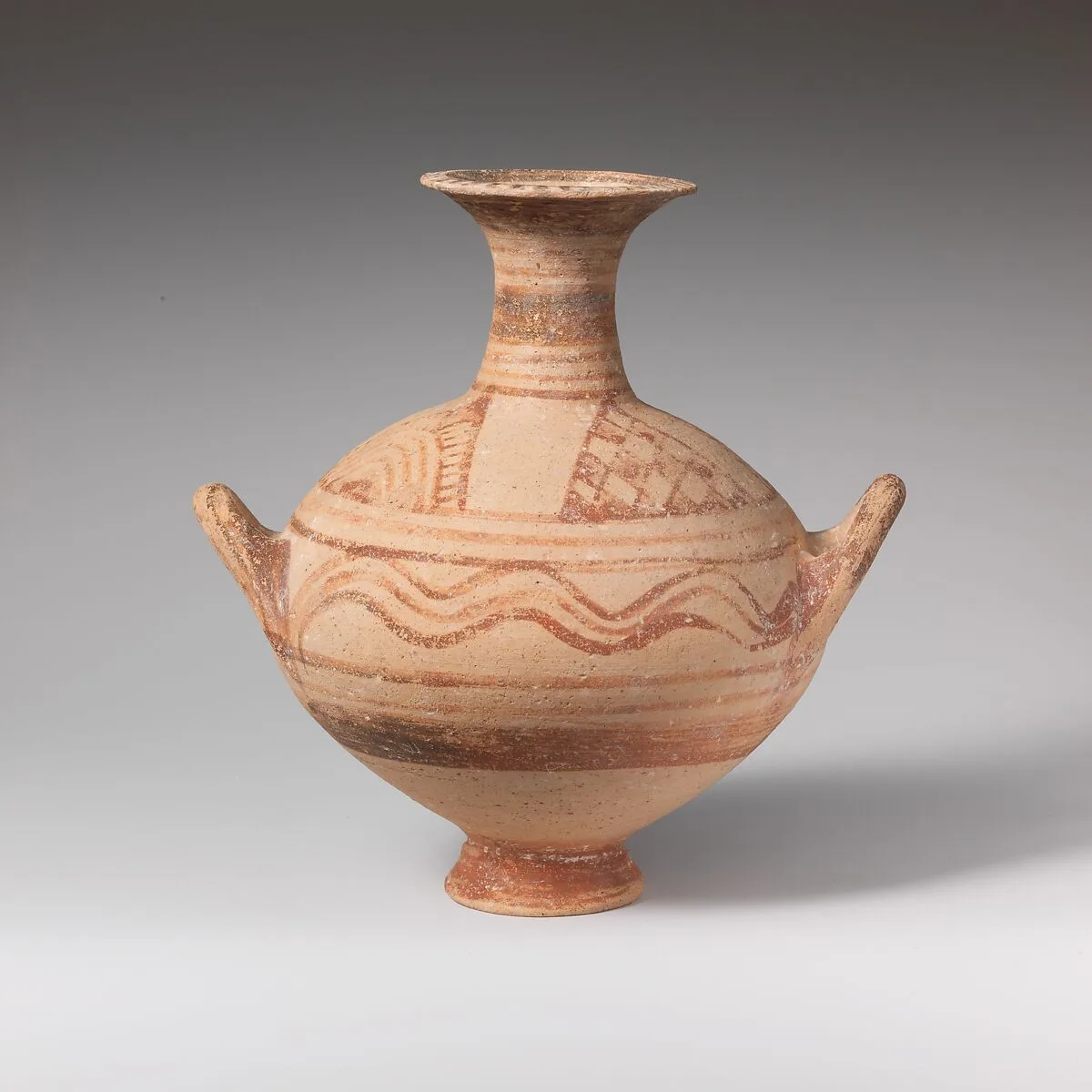 Terracotta globular bottle with two handles — Unknown