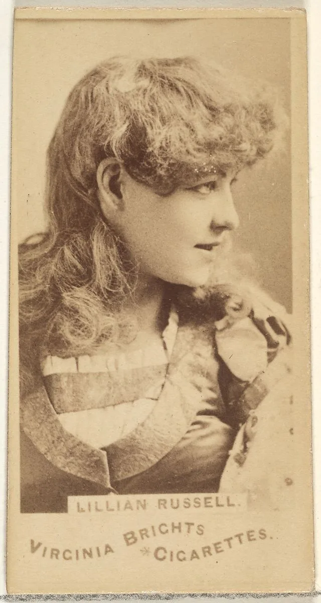 Lillian Russell, from the Actors and Actresses series (N45, Type 1) for Virginia Brights Cigarettes — Allen & Ginter