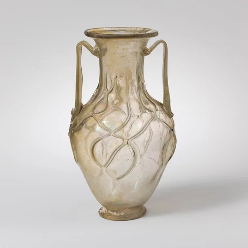 Glass jar with two handles (amphora)