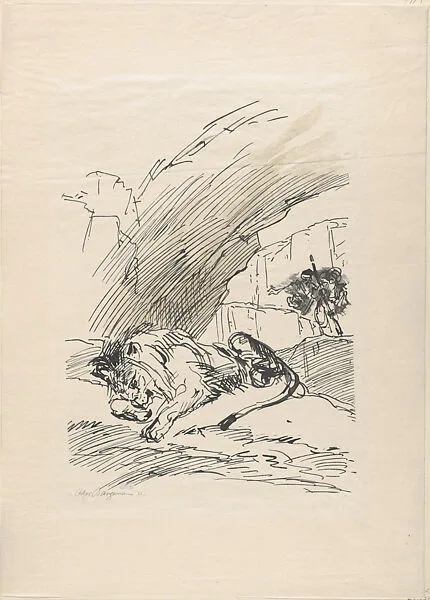 Sleeping Lion — Oskar Bangemann|Eugène Delacroix