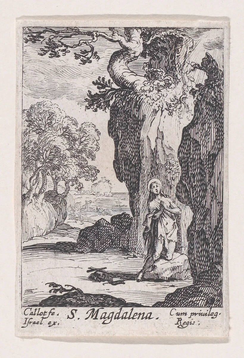 The Repentant Mary Magdalen, from Les Pénitents et Pénitentes (The Penitents) — Jacques Callot|Israël Henriet