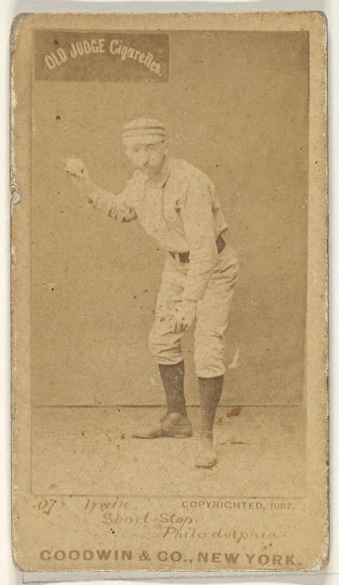 Arthur Albert "Doc" Irwin, Shortstop, Philadelphia, from the Old Judge series (N172) for Old Judge Cigarettes — Goodwin & Company