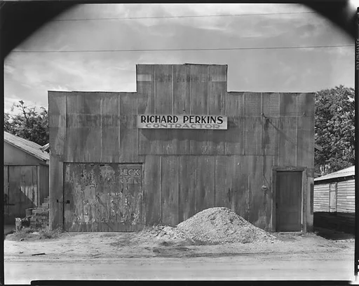 [Corrugated Tin Façade of Contractor's Office, Moundville, Alabama]