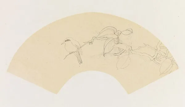 現代 謝稚柳 枝禽圖 鏡片|Bird on a Branch — Xie Zhiliu