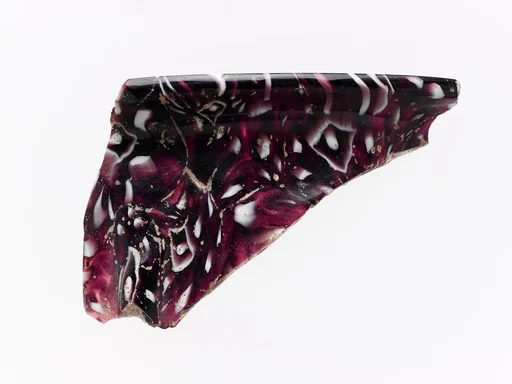 Glass mosaic ribbed bowl fragment