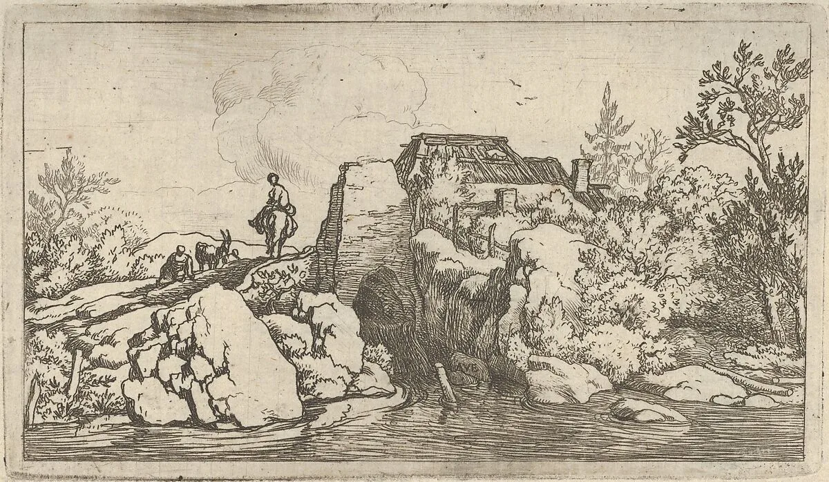 The Horseman on the Stone Bridge — Allart van Everdingen