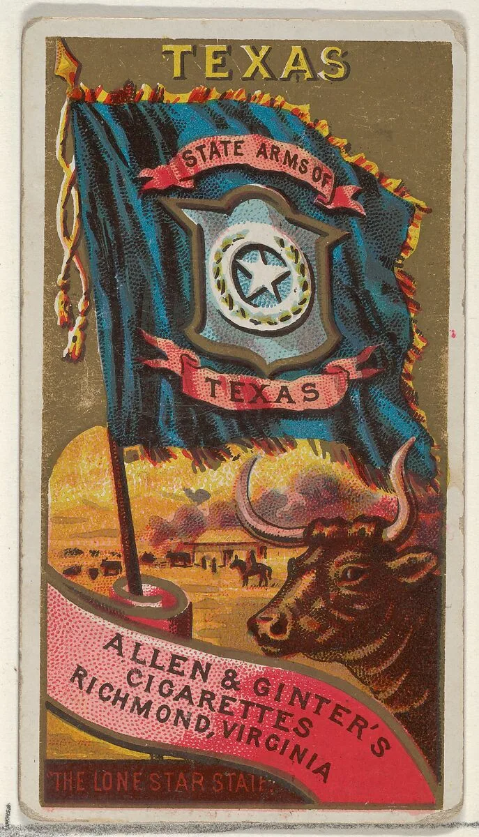 Texas, from Flags of the States and Territories (N11) for Allen & Ginter Cigarettes Brands — Allen & Ginter