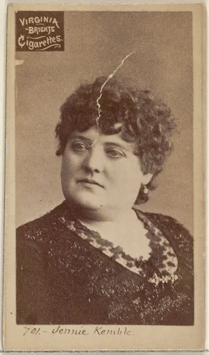 Card 701, Jennie Kemble, from the Actors and Actresses series (N45, Type 2) for Virginia Brights Cigarettes