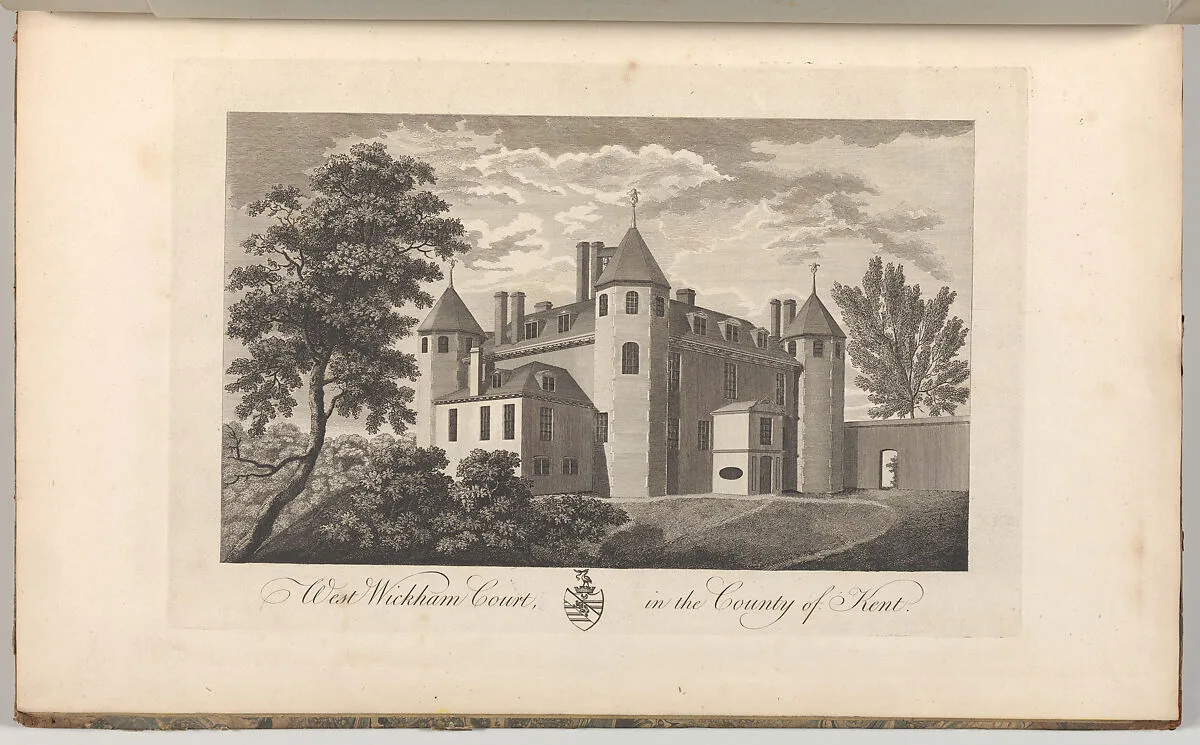West Wickham Court in the County of Kent, from Edward Hasted's, The History and Topographical Survey of the County of Kent, vols. 1-3 — Anonymous, British, 18th century