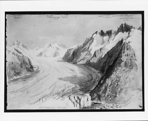 Aletsch Glacier from Eggishorn (from "Splendid Mountain Watercolours" Sketchbook)